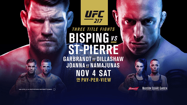 Watch UFC 217 Bisping vs St-Pierre 11/4/17 Live Online Full Show | 4th November 2017